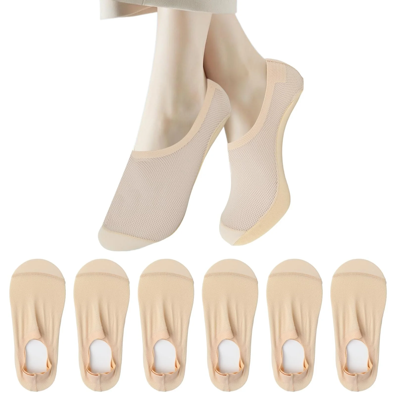 Жіночі шкарпетки-невидимки (6 пар), фото №1