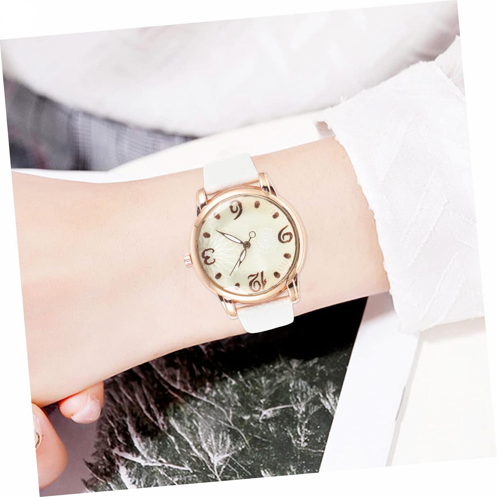 Женские часы OATIPHO с синим кожаным ремешком, синий/белый, фото №6