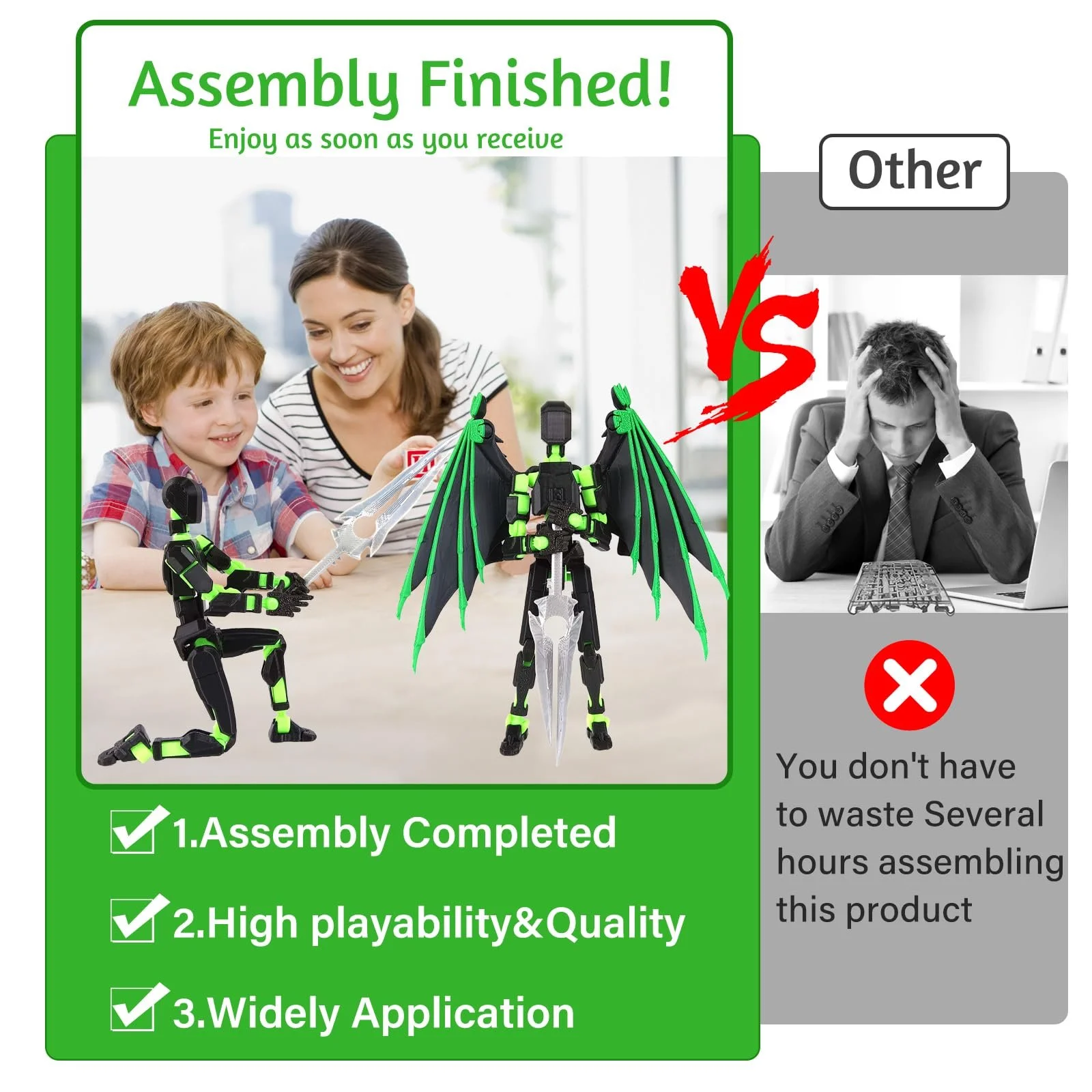 Экшен-фигурка Lucky 13 T13 3D-печать подвижная с 6 видами оружия и 6 парами рук, фото №5