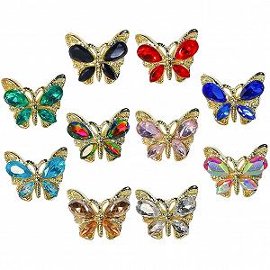 Стрази для нігтів Healeved Метелики, 10 шт, прикраси для манікюру - Фото 1