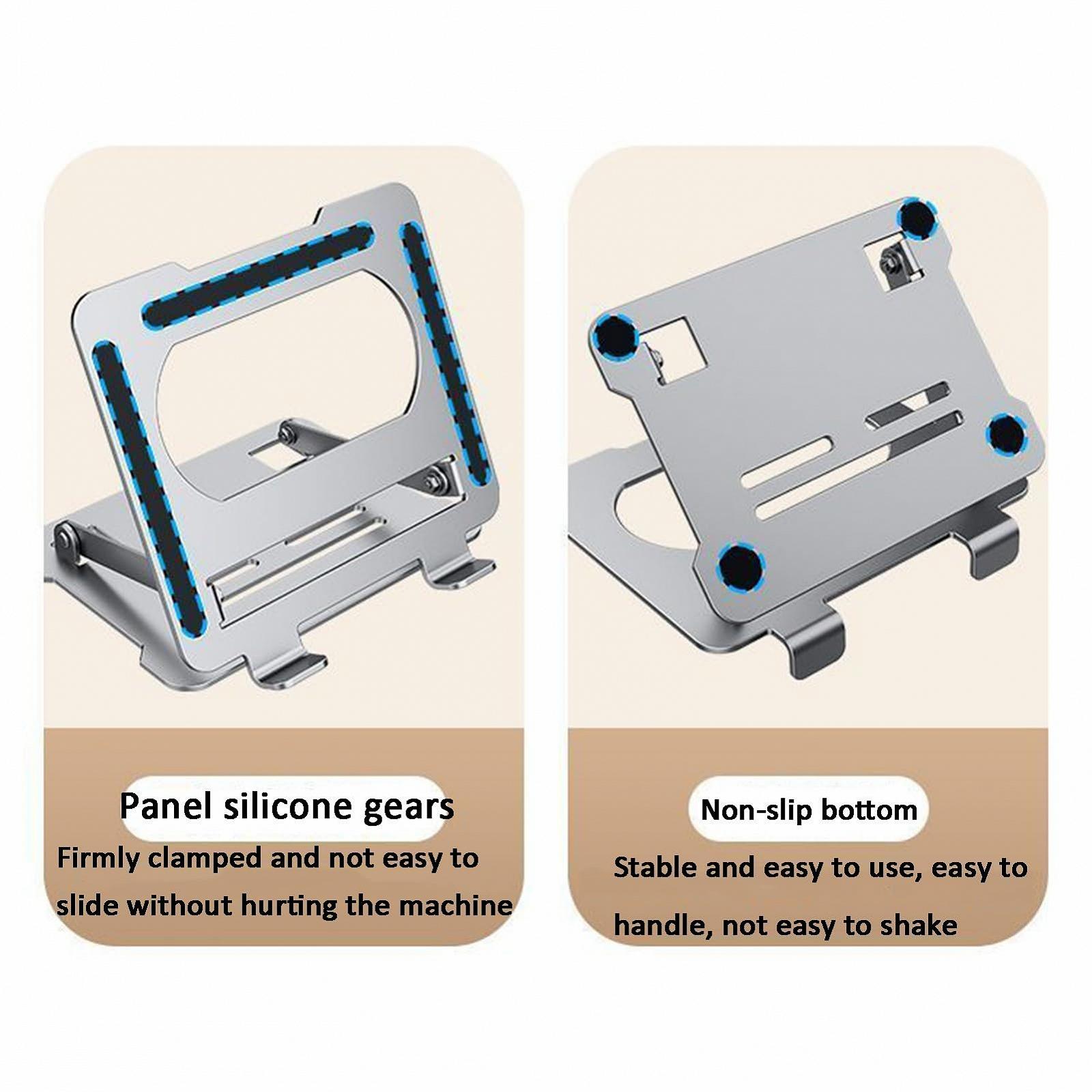 Підставка для ноутбука Портативна Тримач для ноутбука Ергономічна Кут Регулюється Сумісна з усіма ноутбуками та iPad Сірий, 25x18.5см, фото №3