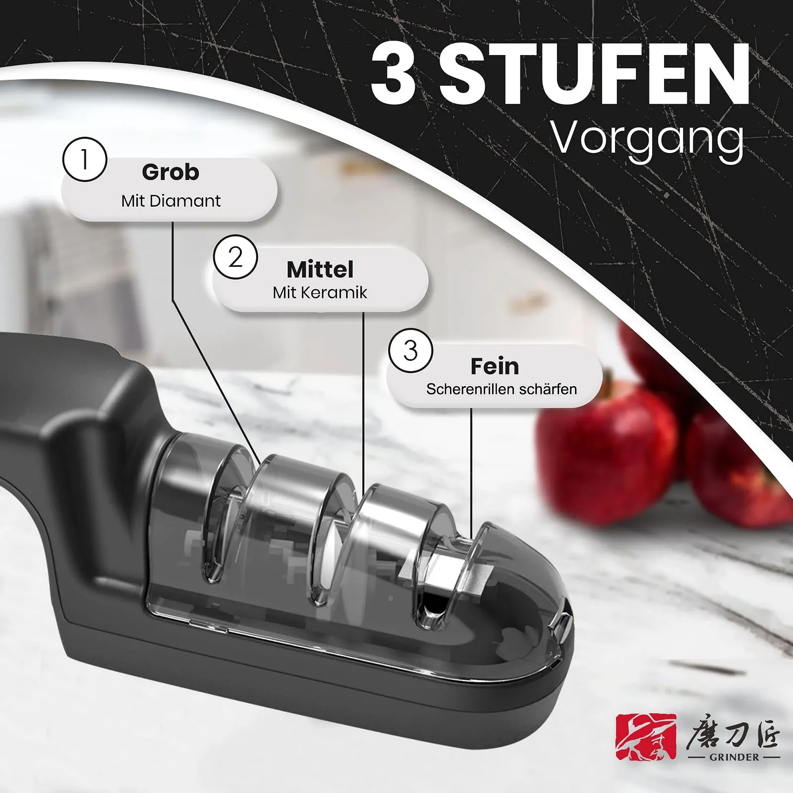 Професійне точило для ножів та ножиць 3-в-1 Professional, фото №3 Професійне точило для ножів та ножиць 3-в-1 Professional, фото №3