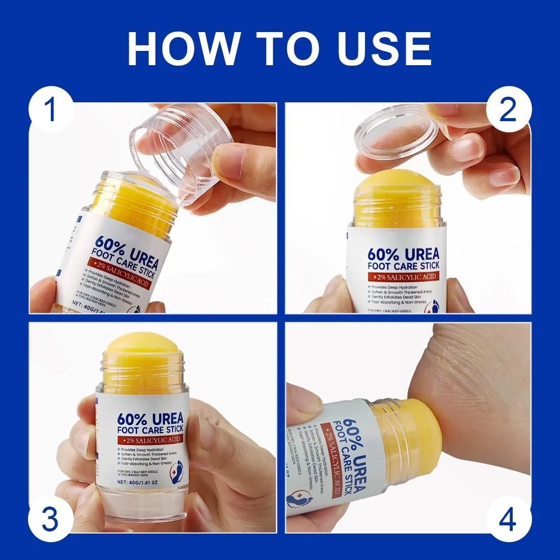 Крем для ног XPEX Urea Foot Balm Stick для сухой и потрескавшейся кожи увлажняющий отшелушивающий, фото №3