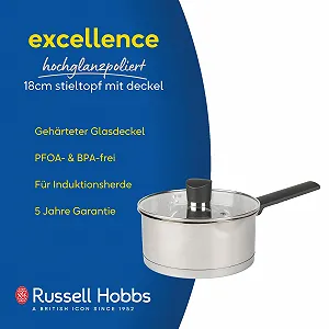 Кастрюля Russell Hobbs Excellence 18 см с крышкой 2 L Серебристый synthetic.ua - Фото 1