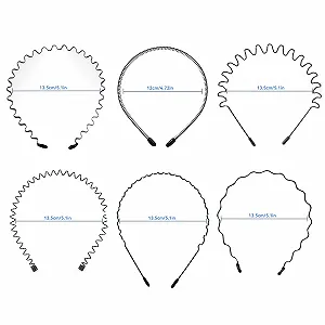 Набор из 6 металлических волнистых обручей для волос. synthetic.ua - Фото 1