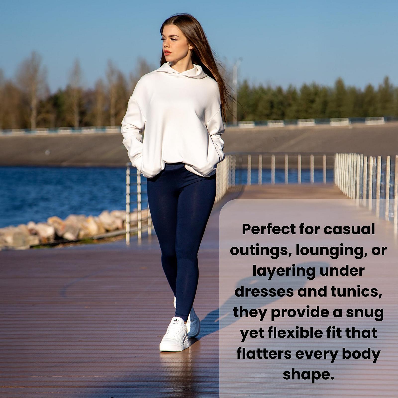 Леггинсы FUTURO FASHION Хлопковые Полной Длины Однотонные СпортивныеДля женщин Plus Size 8-26, фото №3