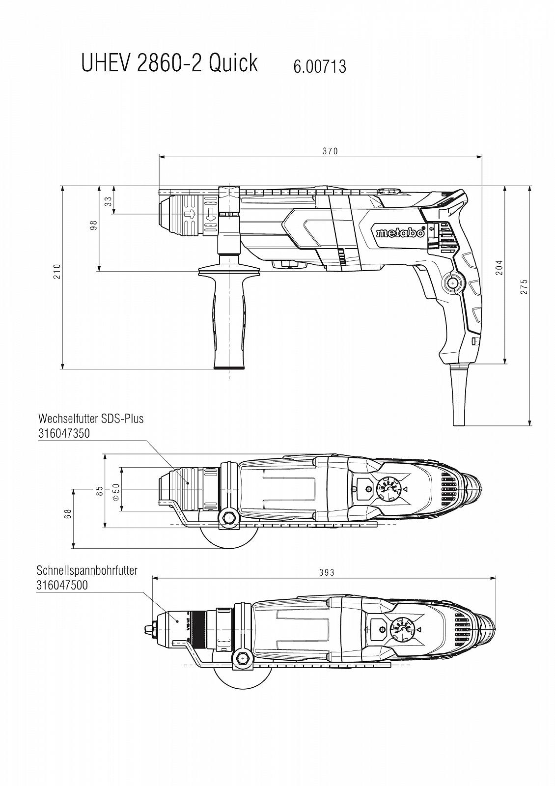 Перфоратор Metabo Multi UHE 2860-2 Quick, фото №2