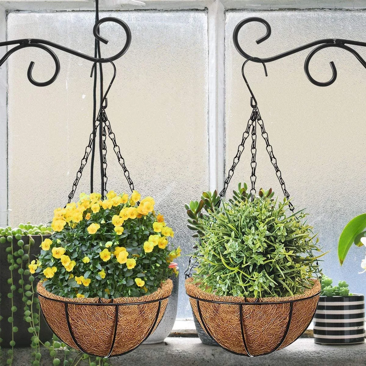 Вкладыши для подвесных корзин набор 2 шт. кокосовое волокно 25 см 10 дюймов, фото №6