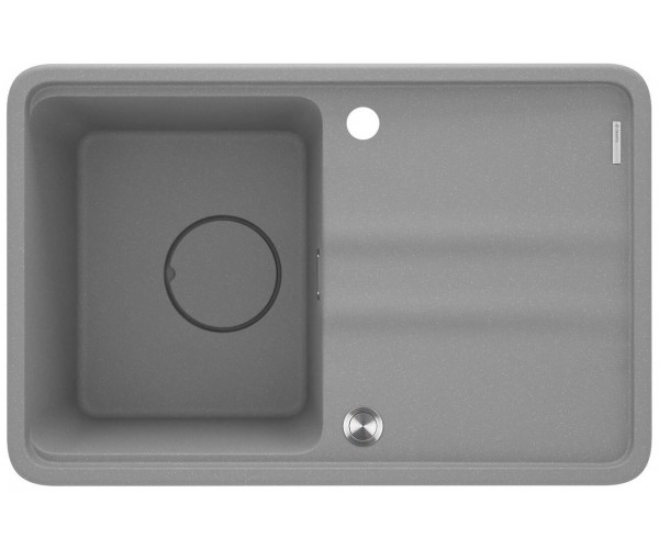Deante Мийка кухонна Momi граніт прямокут з крилом 670х440х230мм чаша 1 врізна сірий, фото №1