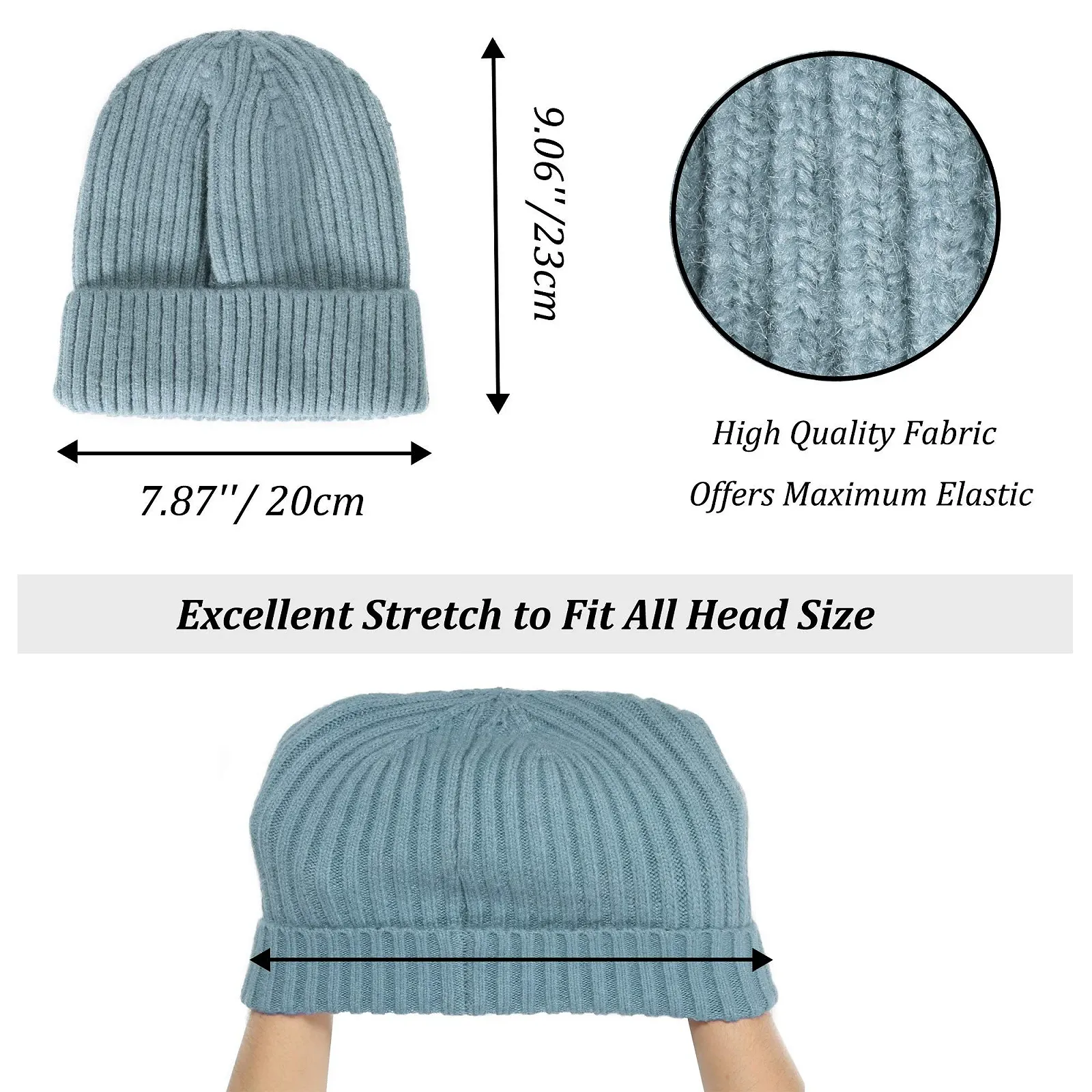 Шапка ZLYC Зимняя Женская Slouchy Эластичная Вязаная, фото №5