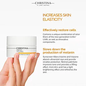Денний захисний зволожувальний крем для обличчя Christina Forever Young Hydra Protective SPF 25 50 мл synthetic.ua - Фото 1