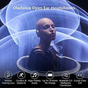 Навушники Oladance OWS2 Open Ear Wireless Bluetooth 5.3 з мультипідключенням 19 годин Білий synthetic.ua - Фото 1
