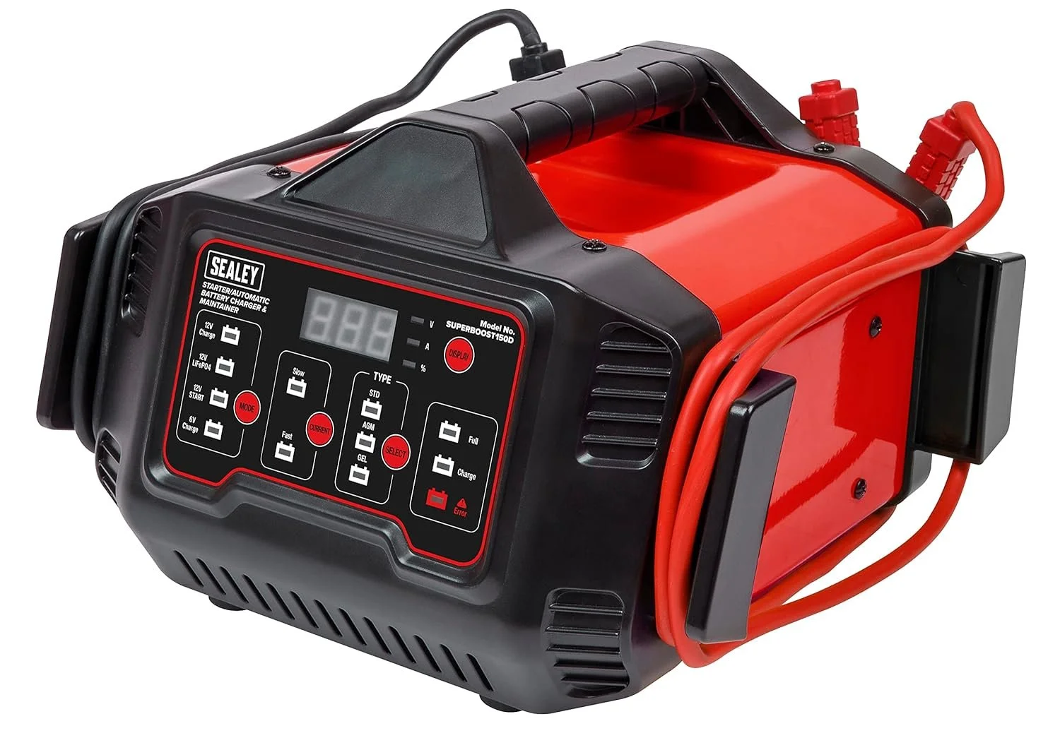 Зарядное устройство для аккумулятора Sealey 6/12V SUPERBOOST150D Красный, фото №2 Зарядное устройство для аккумулятора Sealey 6/12V SUPERBOOST150D Красный, фото №2