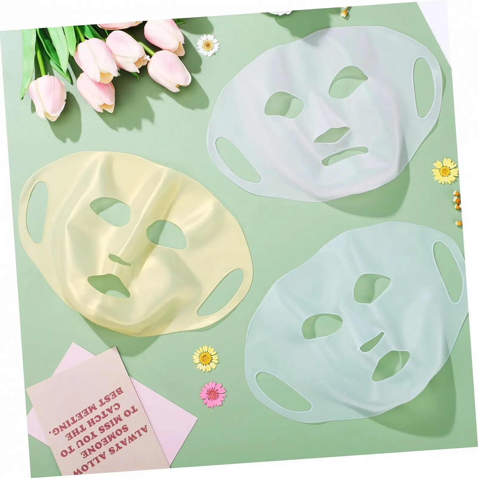 Силиконовая маска для лица Многоразовая Увлажняющая для максимального поглощения эссенции, 3 шт, фото №5