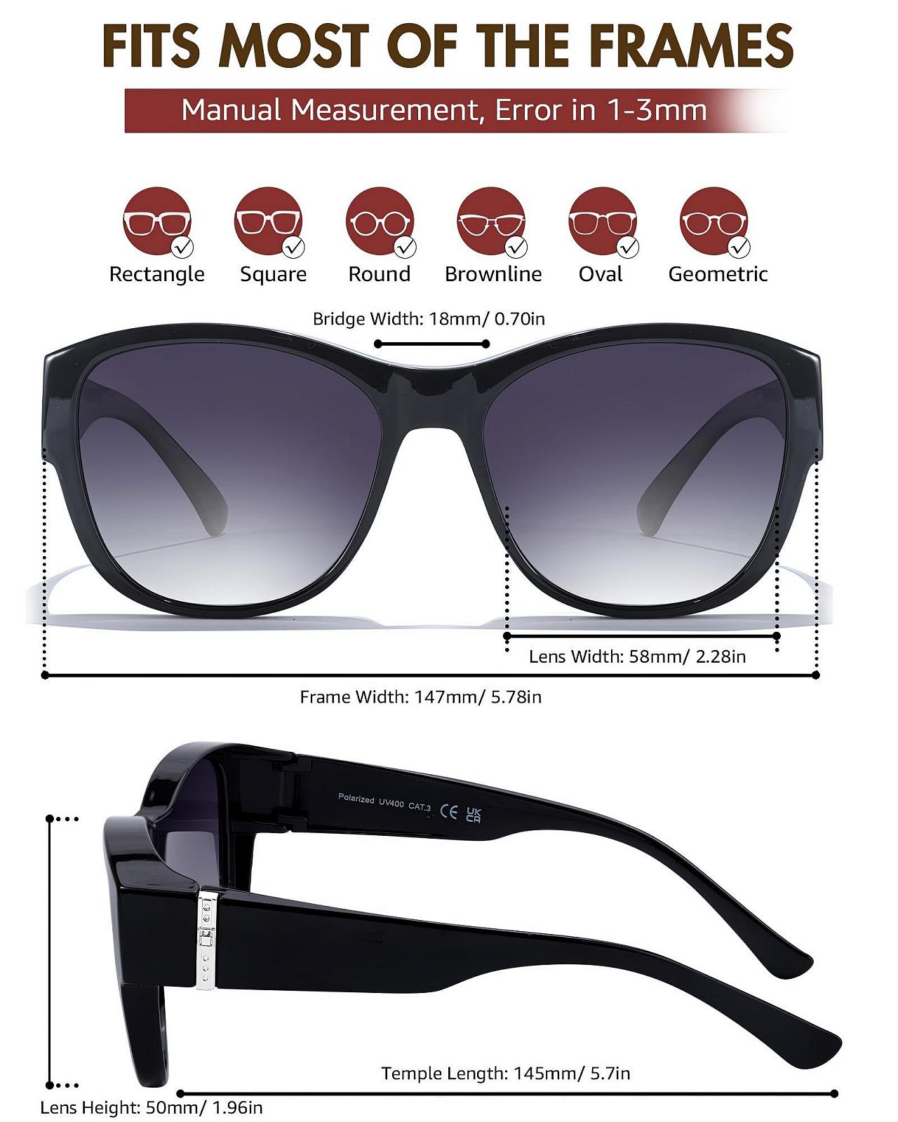 Солнцезащитные очки SIPHEW Polarized Fit Over для мужчин и женщин, большие, фото №3 Солнцезащитные очки SIPHEW Polarized Fit Over для мужчин и женщин, большие, фото №3