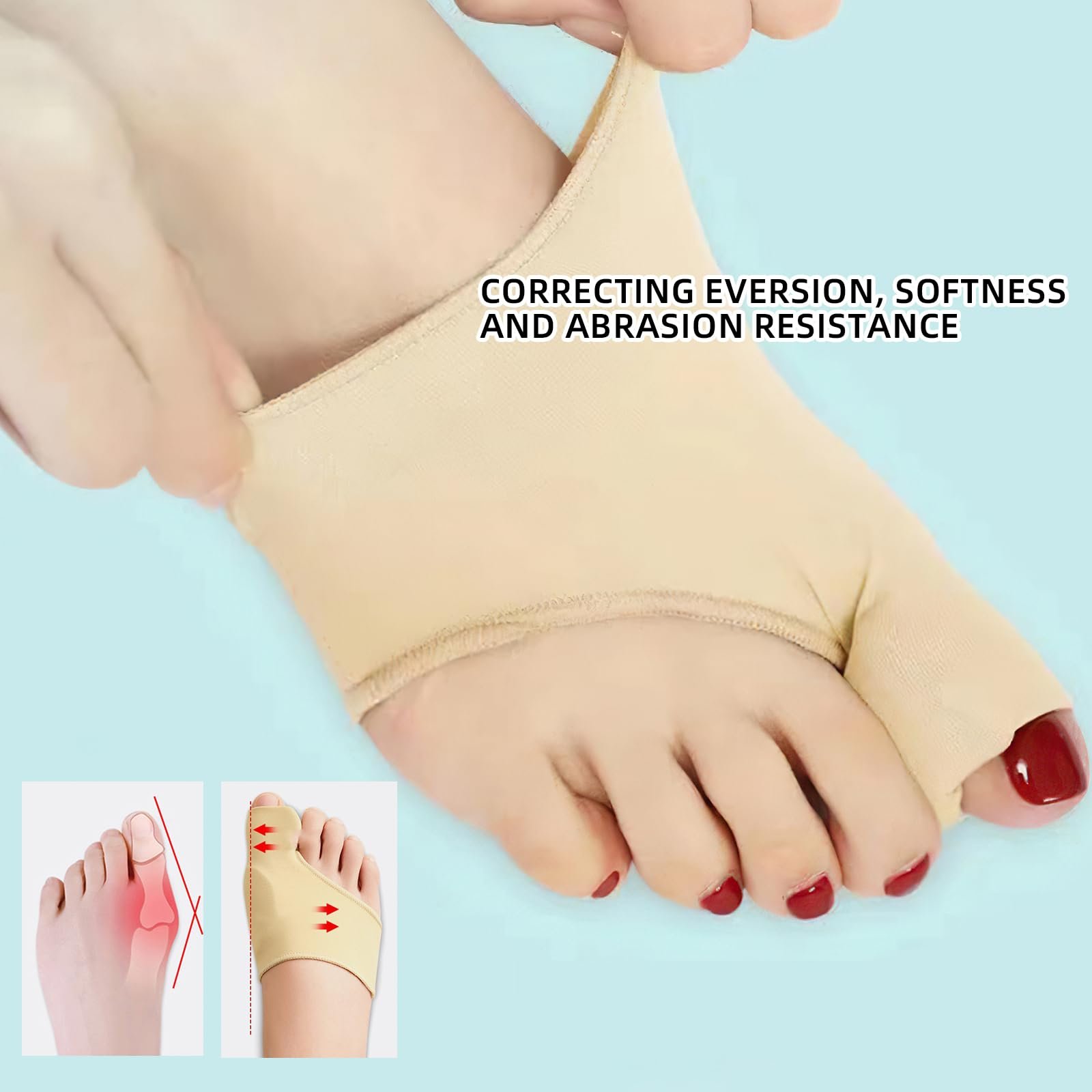 Повязка для коррекции Hallux Valgus, 2 шт. Гелевая шина Hallux для растяжения и разделения, регулируемая, для мужчин и женщин, фото №5