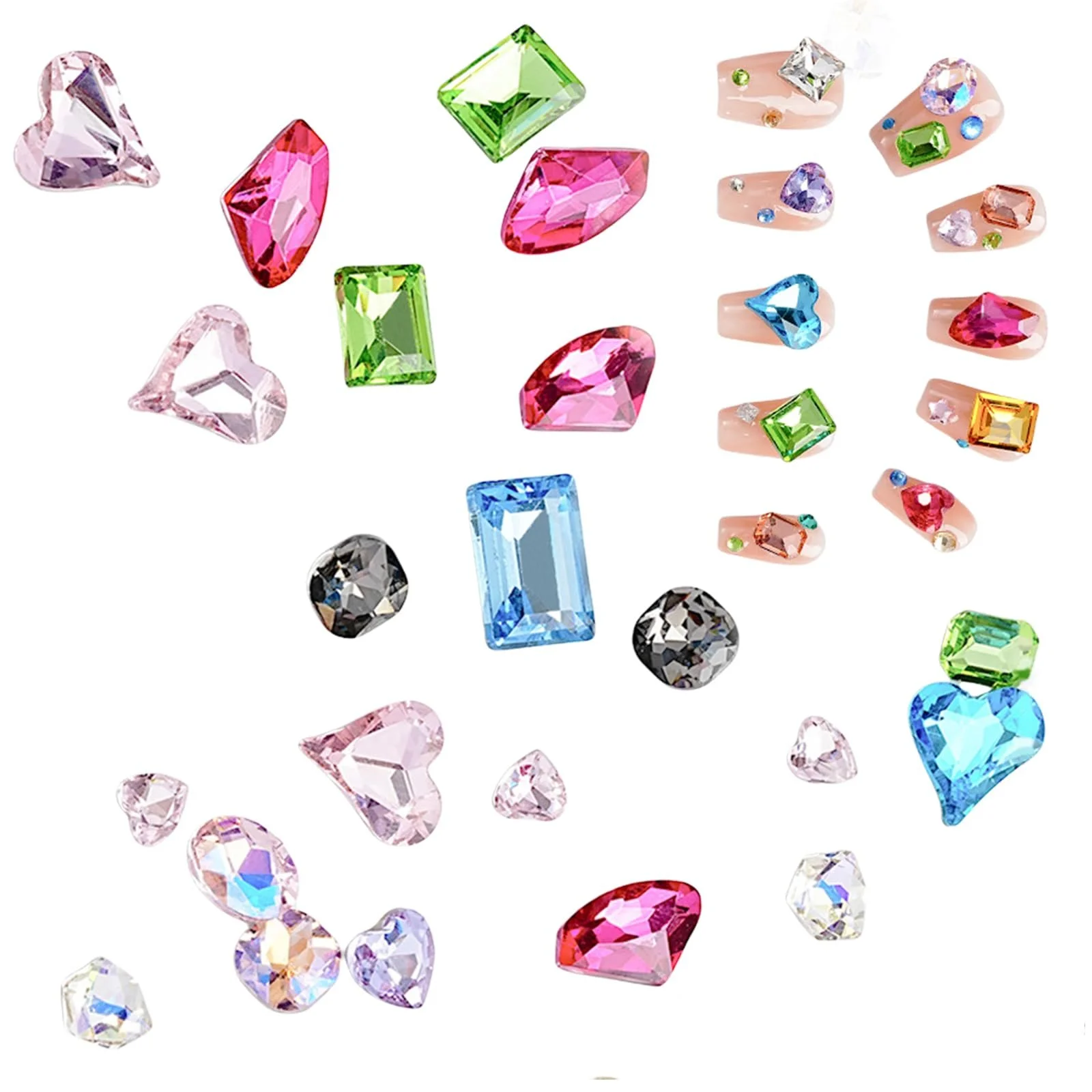 Стрази для нігтів Різні форми Мікс 50/100 шт, фото №3