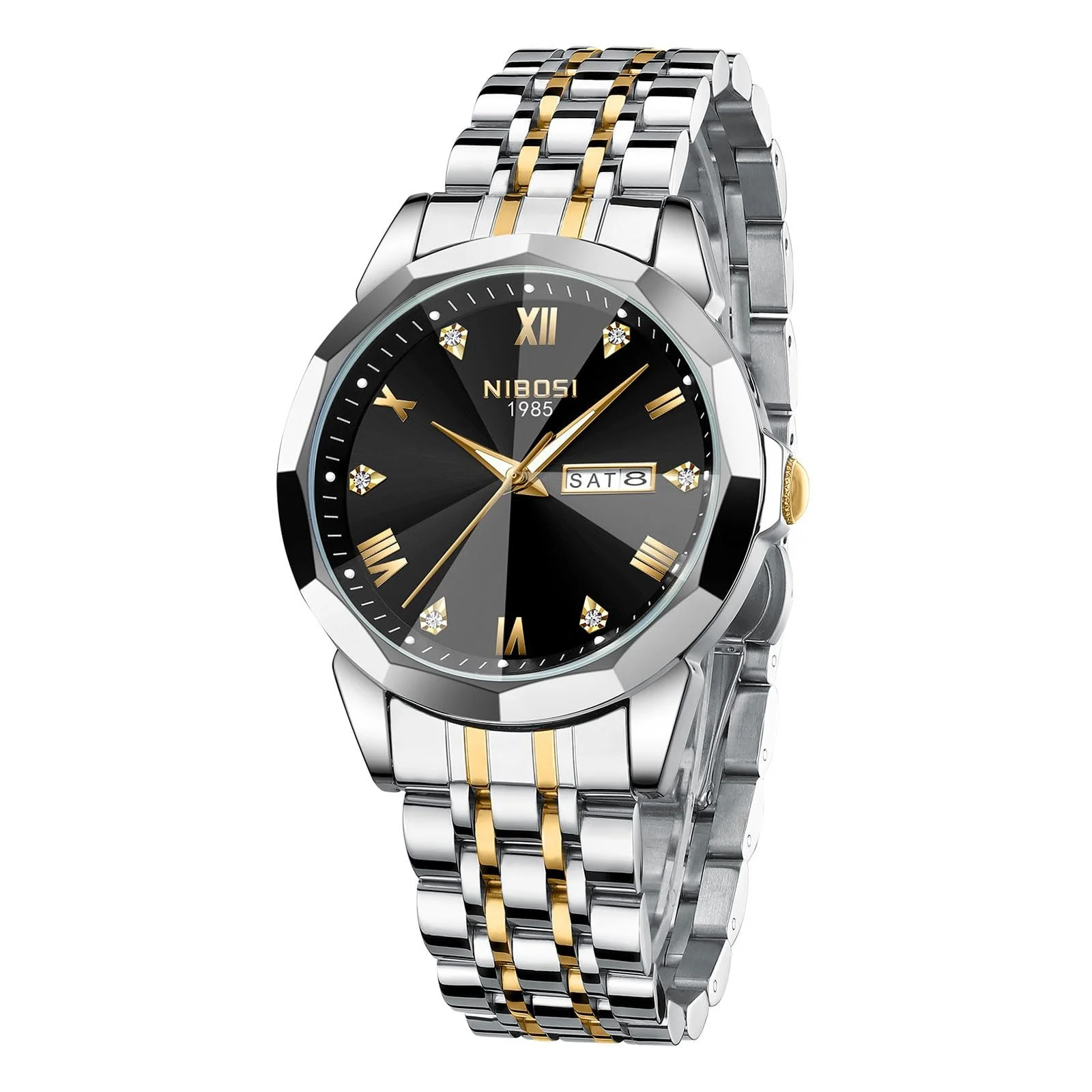 Часы NIBOSI Мужские Аналоговые Кварцевые Часы Автоматические Нержавеющая Сталь Водонепроницаемые Модные Повседневные Бизнес Классические, фото №1