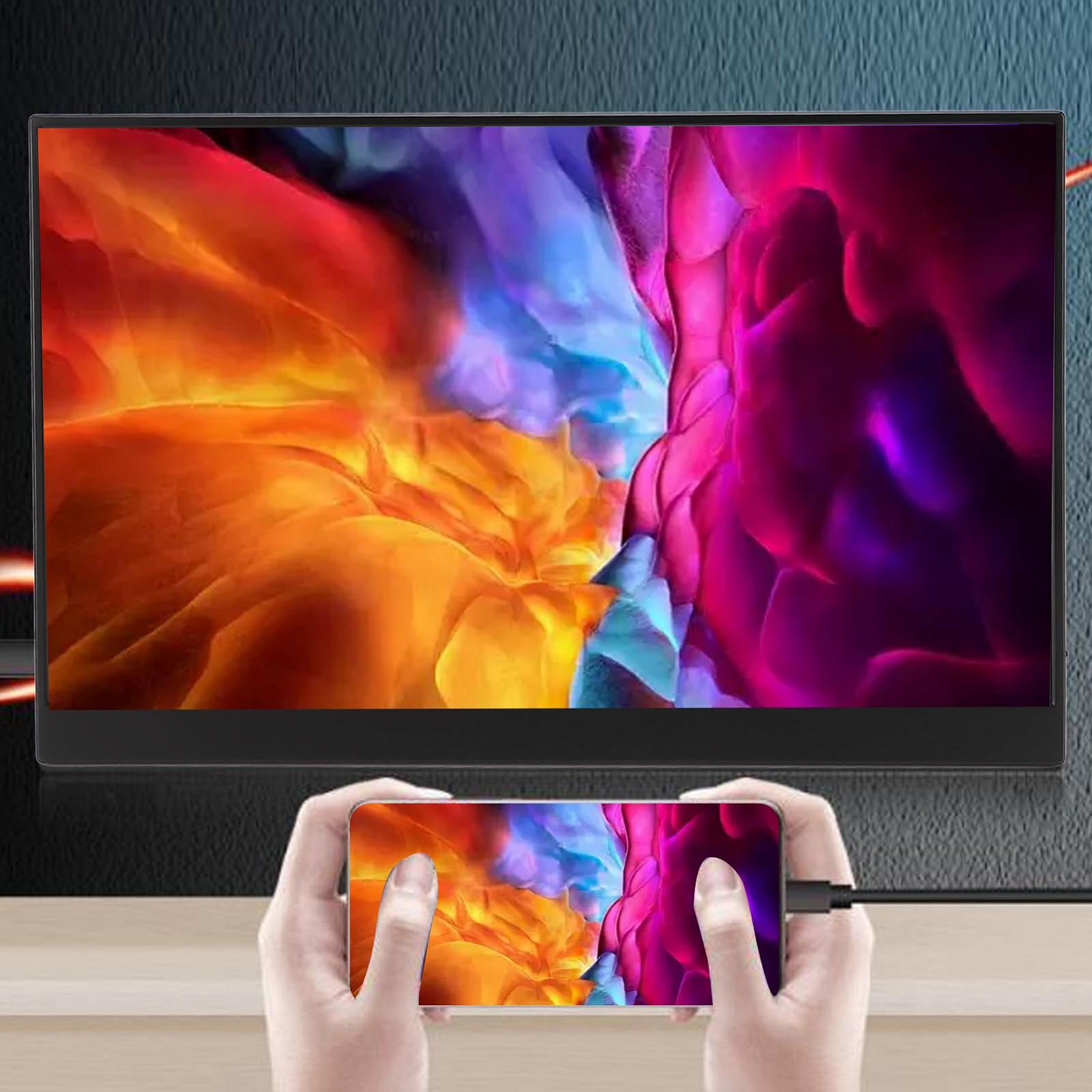 Монітор Portable 15.6 дюймів 1920 x 1080P 60Hz 16:9 USB C HDMI з чохлом із PU шкіри Чорний, фото №7
