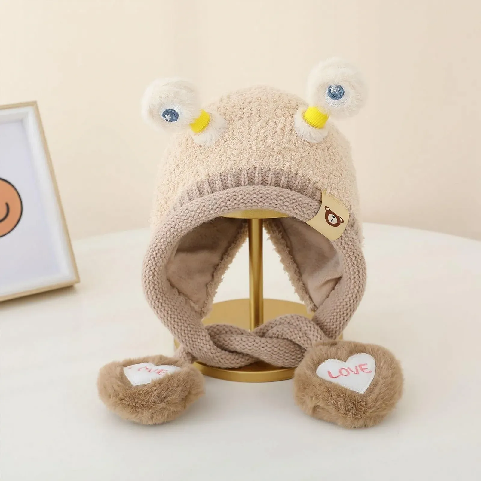 Вязана шапка Frosch дитяча зимова з вушками, фото №7