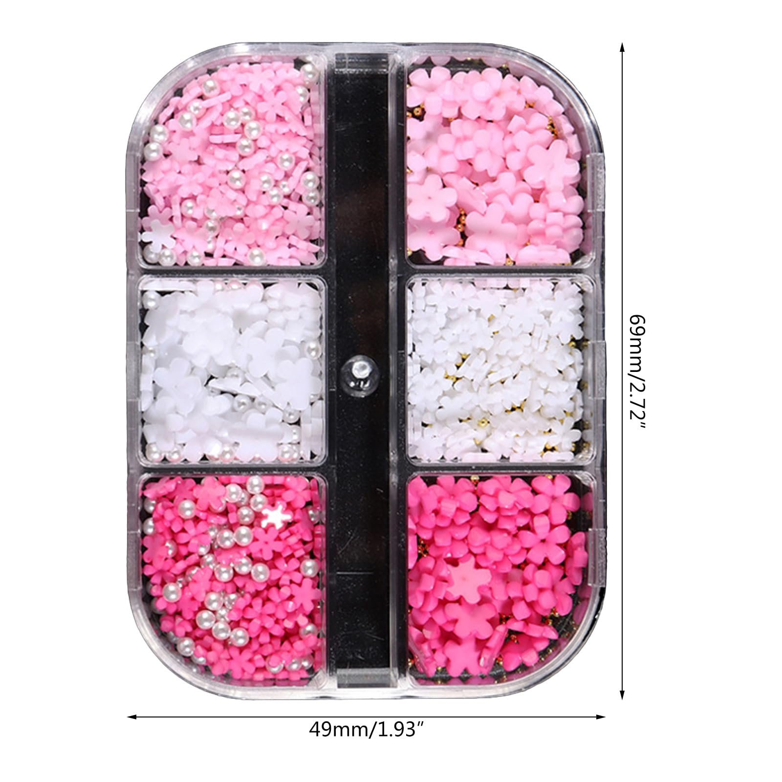 Украшение для ногтей Цветы с блестками, микс стальных бусин, фото №9 Украшение для ногтей Цветы с блестками, микс стальных бусин, фото №9