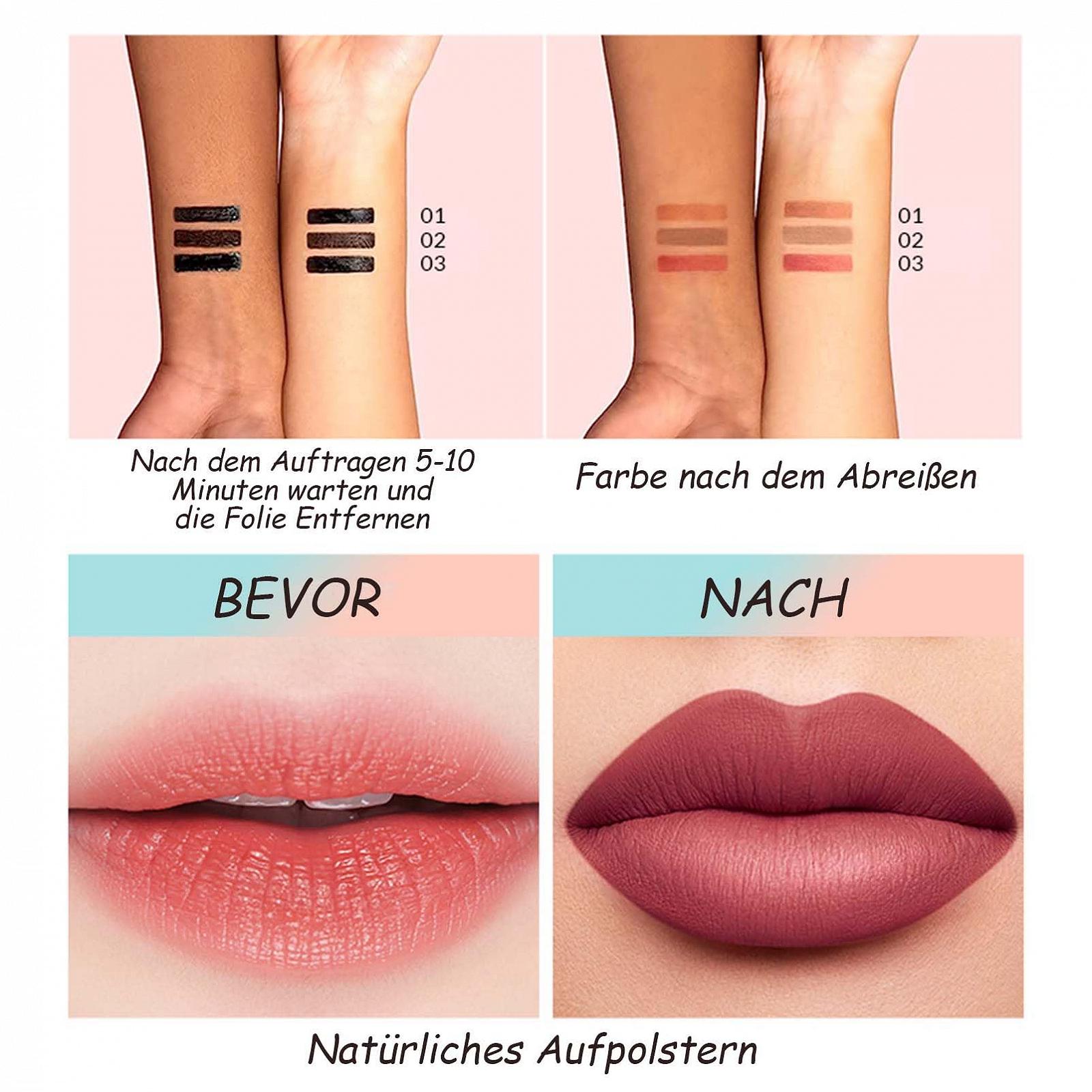 Контур для губ EONFAVE Съемный Водостойкий Матовая Коричневая Помада для губ, фото №3