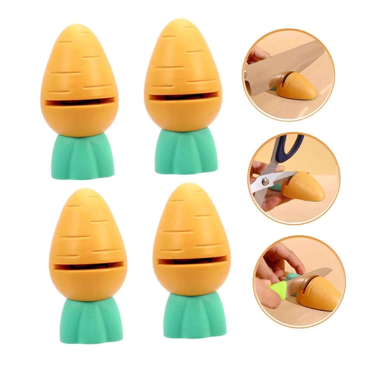 Набор точильных камней Ciieeo Carrot Shape в форме моркови ABS Orange, фото №4