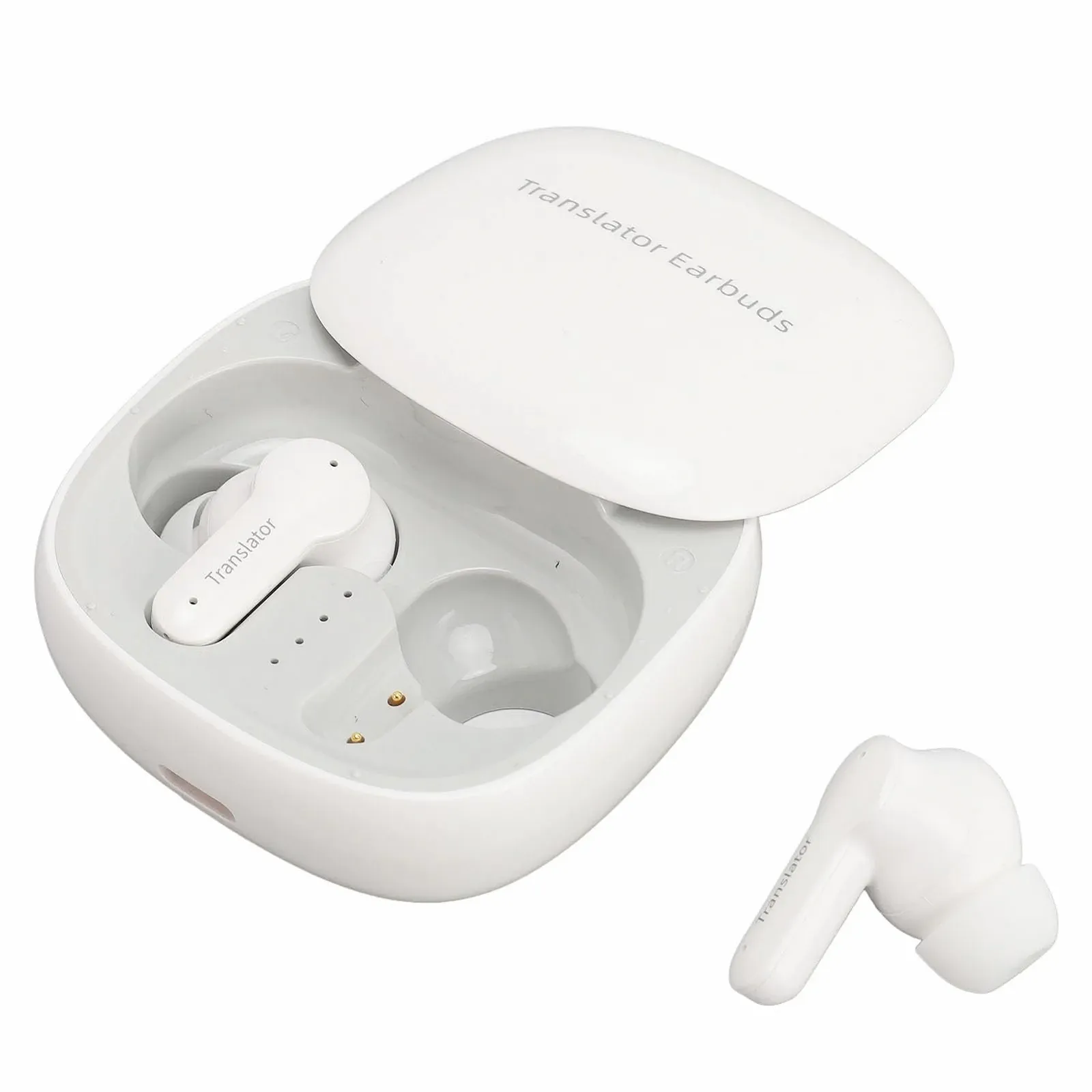 Наушники-переводчики Denash Многофункциональные, 144 языка, перевод в реальном времени, Bluetooth 5.0, сенсорное управление, шумоподавление для путешествий, бизнеса (белый), фото №1