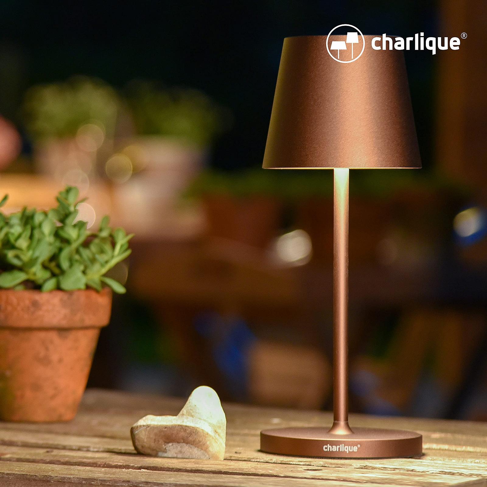 Настільна лампа LED Dinner Light бездротова Mini коричнева 28 см акумуляторна USB IP54, фото №8