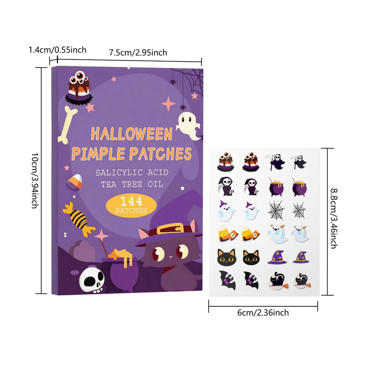 Патчи от прыщей Autmor Halloween для лица, 144 шт, фото №9