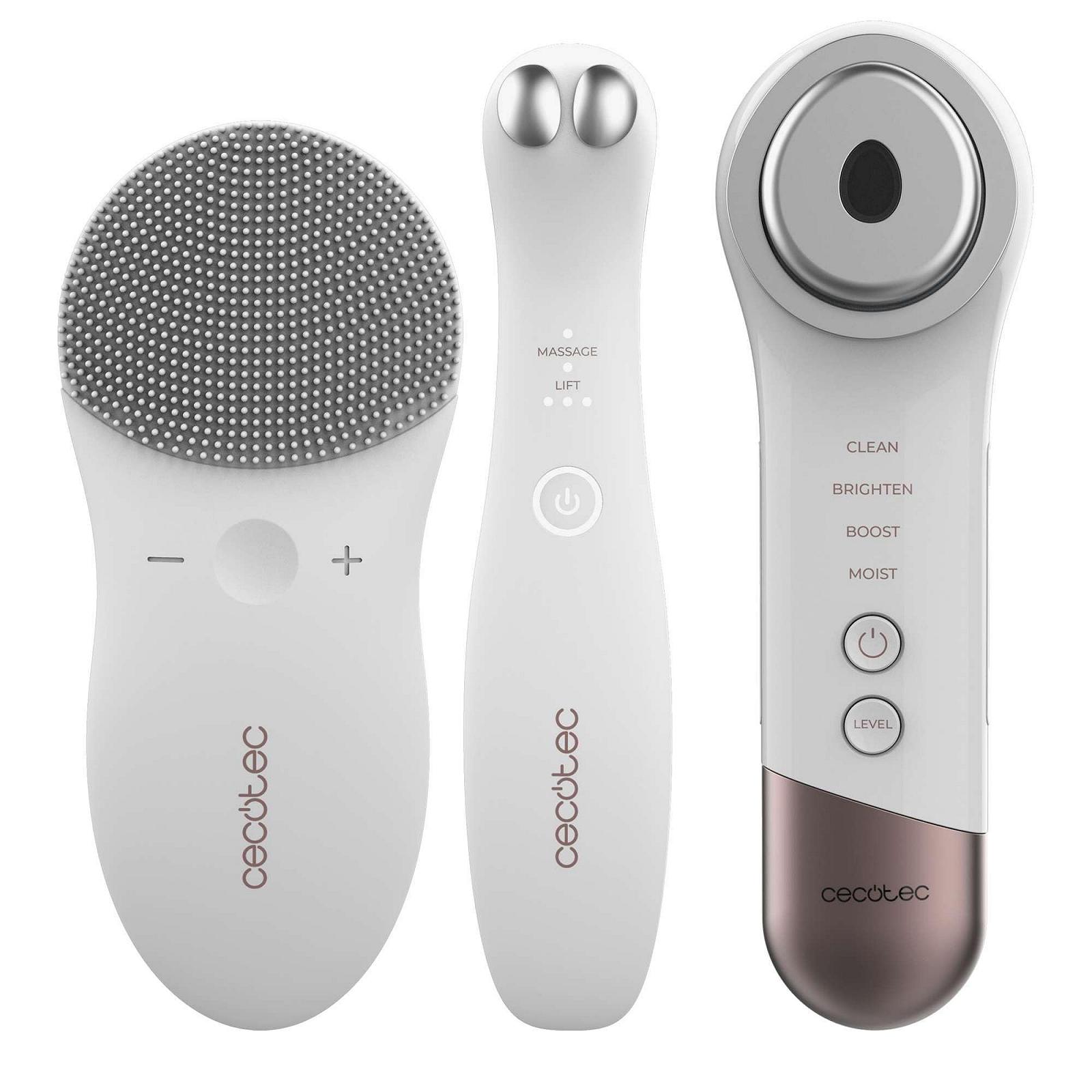 Пристрій для тонізації обличчя Cecotec Facecare Skinroutine, засіб для вмивання обличчя, пристрій для темних кіл, масажер з фототерапією, пов'язка на голову та підплічники, фото №3
