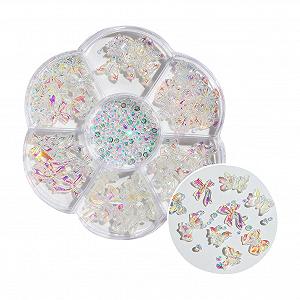 3D Украшения для ногтей в виде бабочек, 2 коробки Блестящие стразы для ногтей, украшения для рукоделия, милые бабочки, дизайн ногтей, смола, аксессуары для ногтей с коробкой для хранения - Фото 1