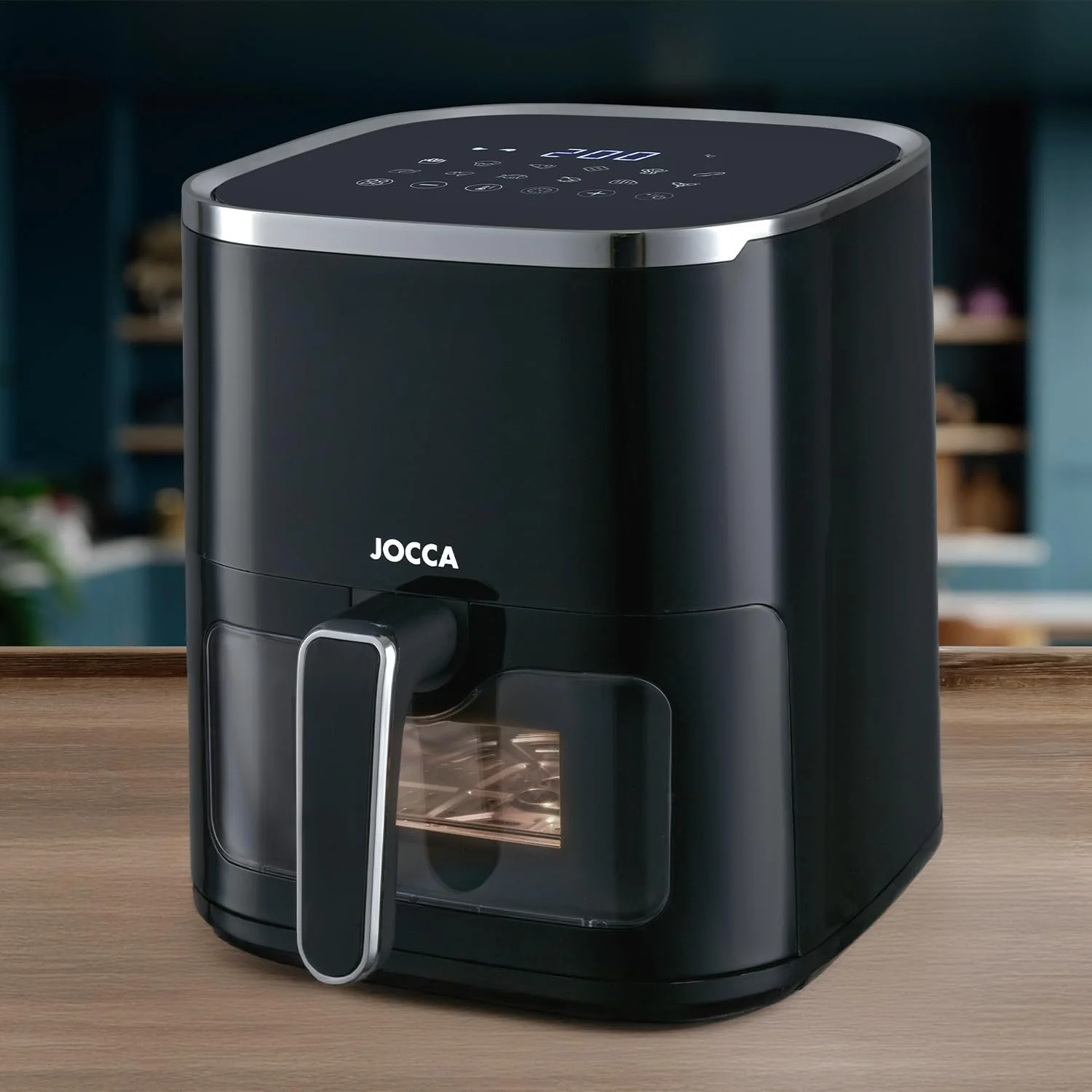 Мультипечь JOCCA 5 L, без масла, 1450 W, регулировка температуры, LED-сенсорный экран, энергосберегающая, Black2, фото №5