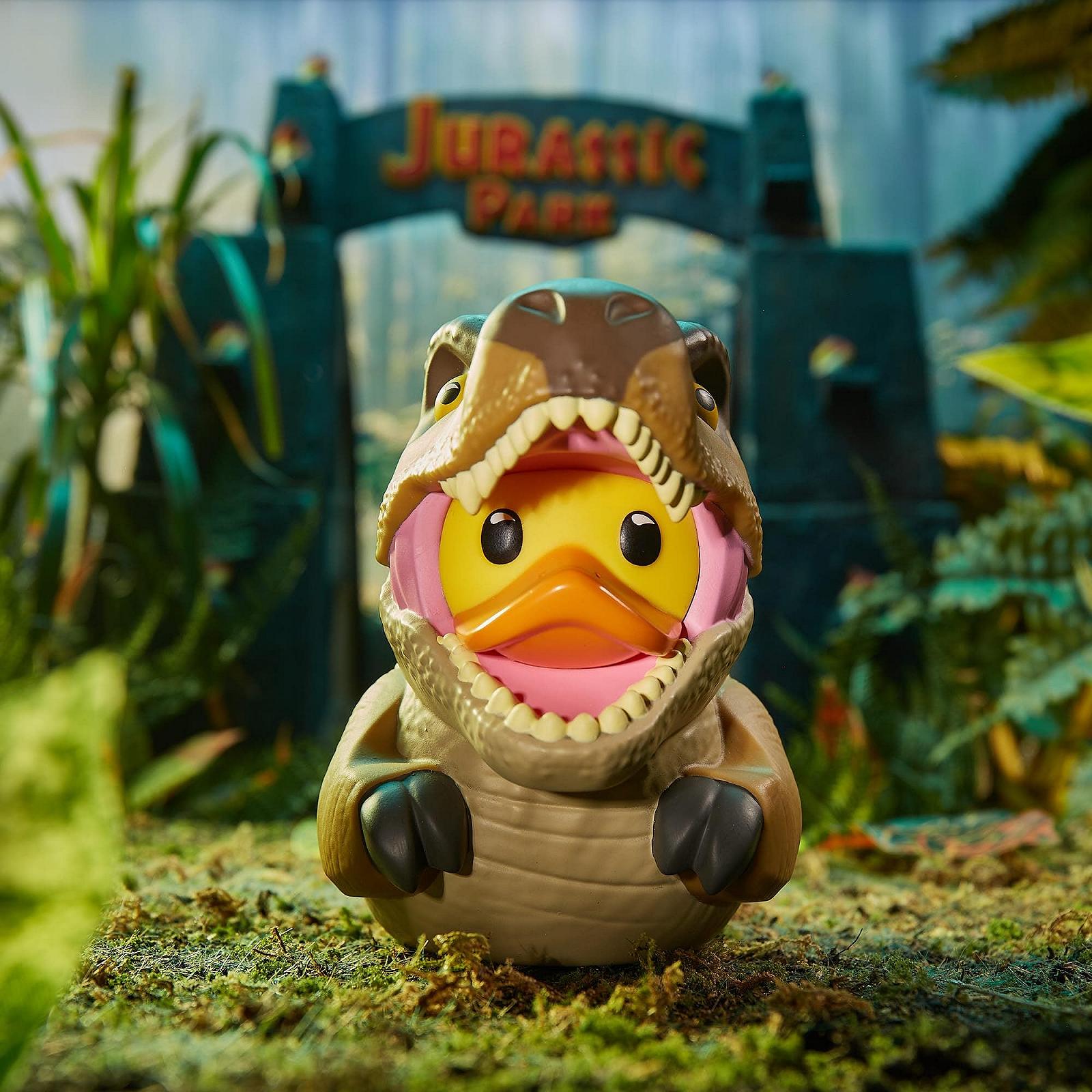 Фігурка гумової качки T-Rex Jurassic World Rebirth Collectible Vinyl TUBBZ Box Edition, фото №3