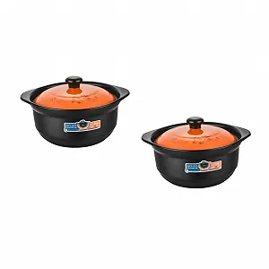 Набор кастрюль керамических 2 шт с крышкой термостойкие антипригарные для супов и тушения - Фото 1