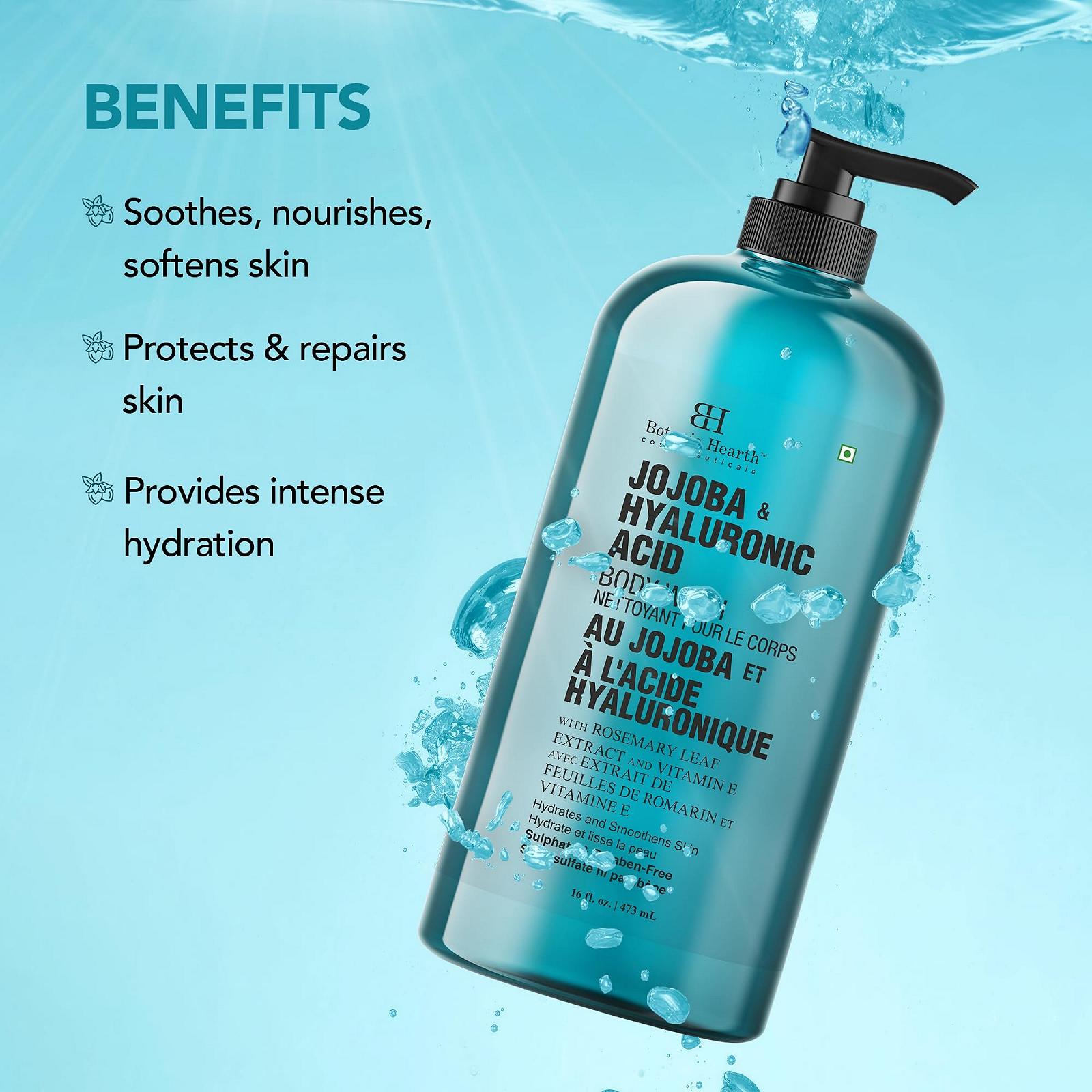 Гель для душу та піна для ванни Botanic Hearth Hyaluronic Acid Jojoba Зволожувальний 473 мл, фото №6