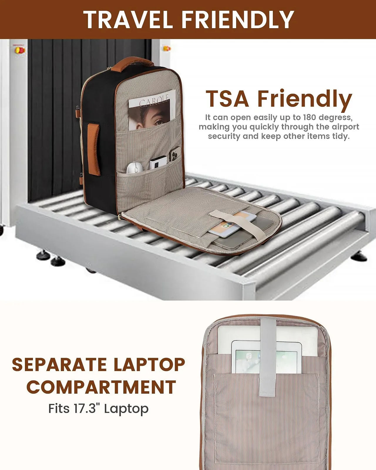 Рюкзак для ноутбука LOVEVOOK Hand Luggage Waterproof Large 17.3 дюйми, фото №6 Рюкзак для ноутбука LOVEVOOK Hand Luggage Waterproof Large 17.3 дюйми, фото №6