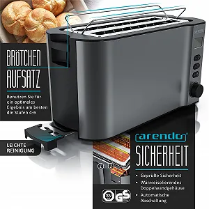 Тостер Arendo Manha Sevencook Сірий, 4 скибочки synthetic.ua - Фото 1