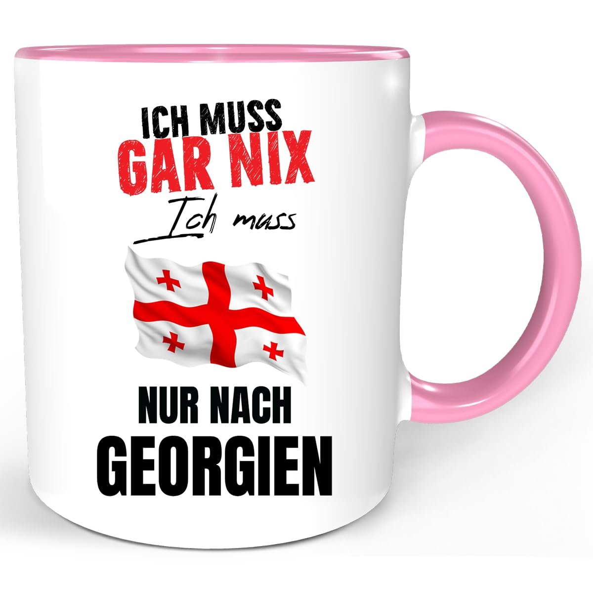 Кухоль GEORGIEN Напис Рожевий, фото №1