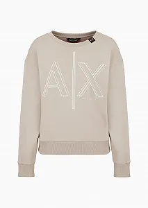 Женский Свитшот Armani Exchange Ax Outline Logo Print Круглый вырез - Фото 1