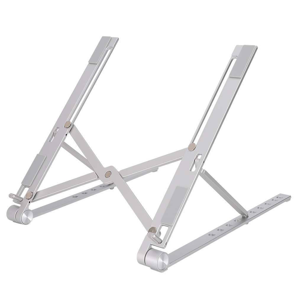 Підставка для ноутбука Denash з міцного алюмінієвого сплаву, срібляста, з ергономічним дизайном для домашнього офісу, фото №5