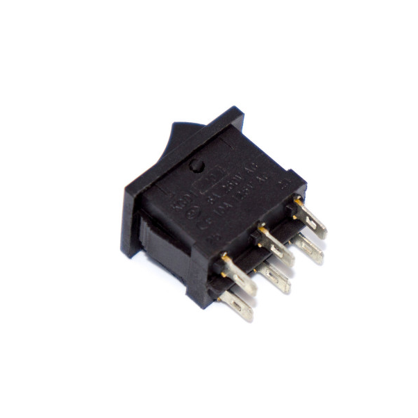 Качельный выключатель черный KCD1 15х21 6pin, фото №3