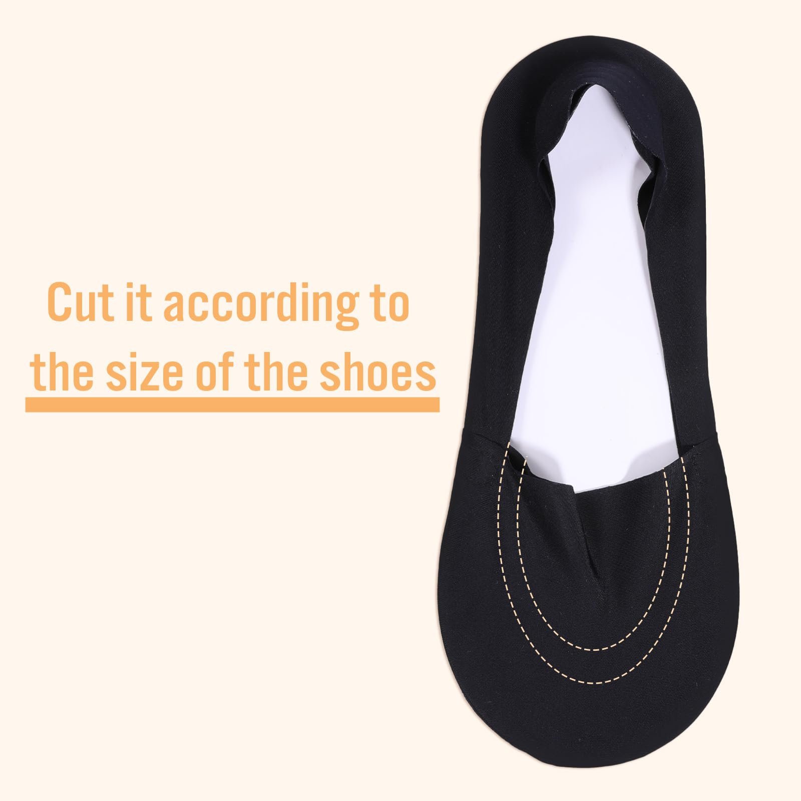 Женские носки-балетки 8 пар, Женские невидимые носки 35-38, Нескользящие невидимые носки для кроссовок, туфель-лодочек (Телесный, Черный), фото №5