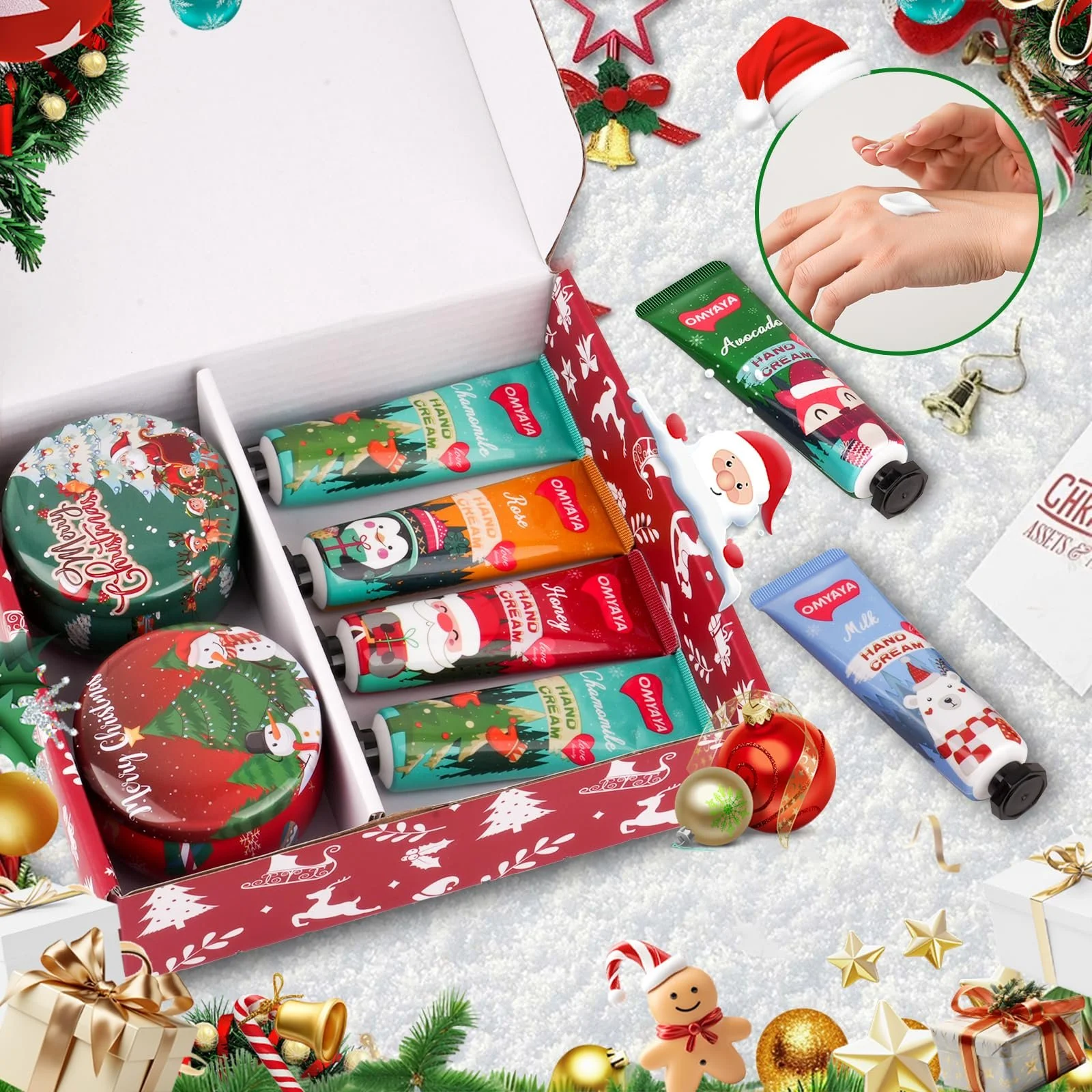 Крем для рук Набор из 6 мини кремов для путешествий Авокадо, Черника, Роза, Молоко, Мед, фото №6