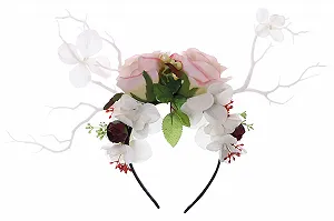 Обруч C-81 с цветными искусственными цветами - Фото 1