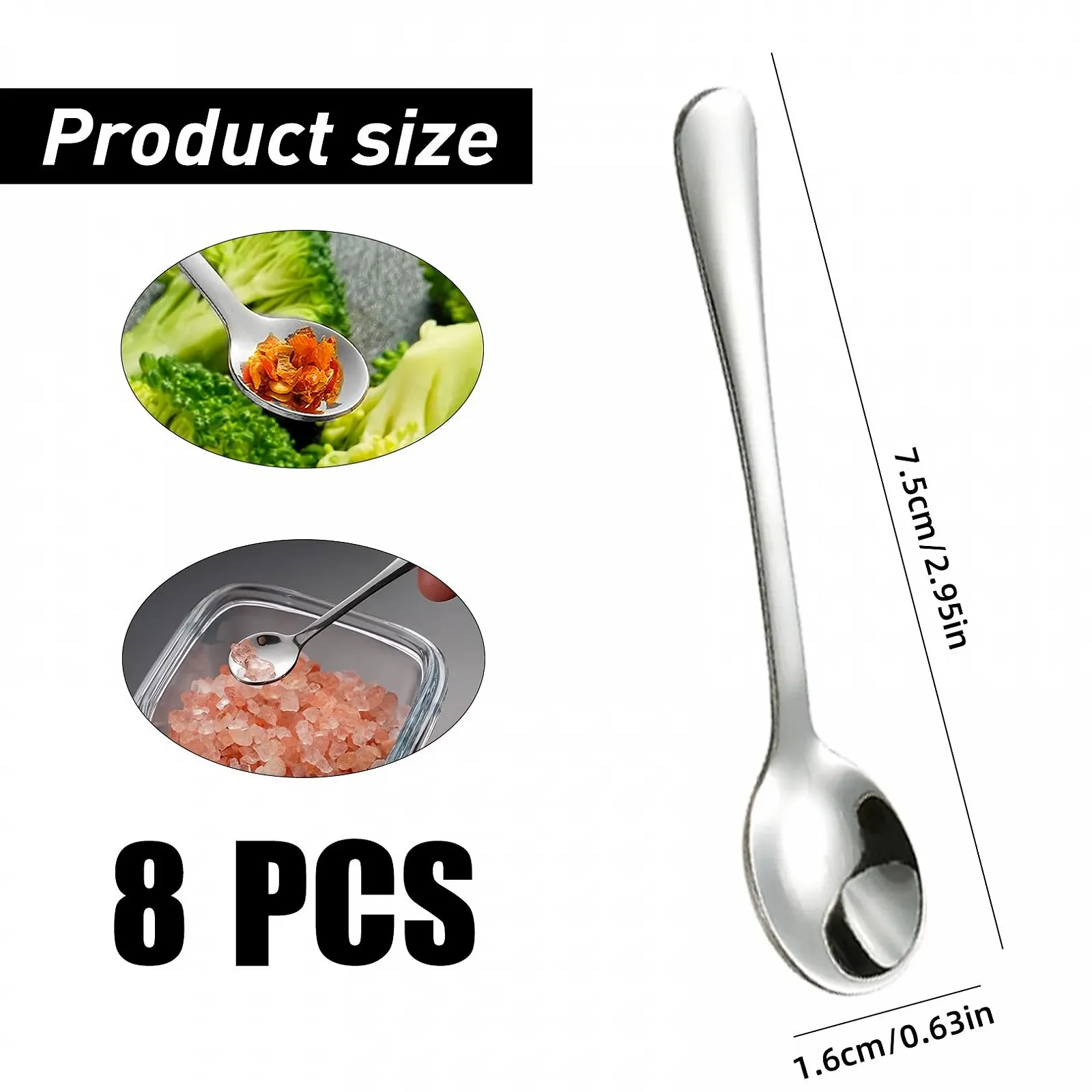 Набір з 8 Еспресо Ложок, Маленькі, фото №2