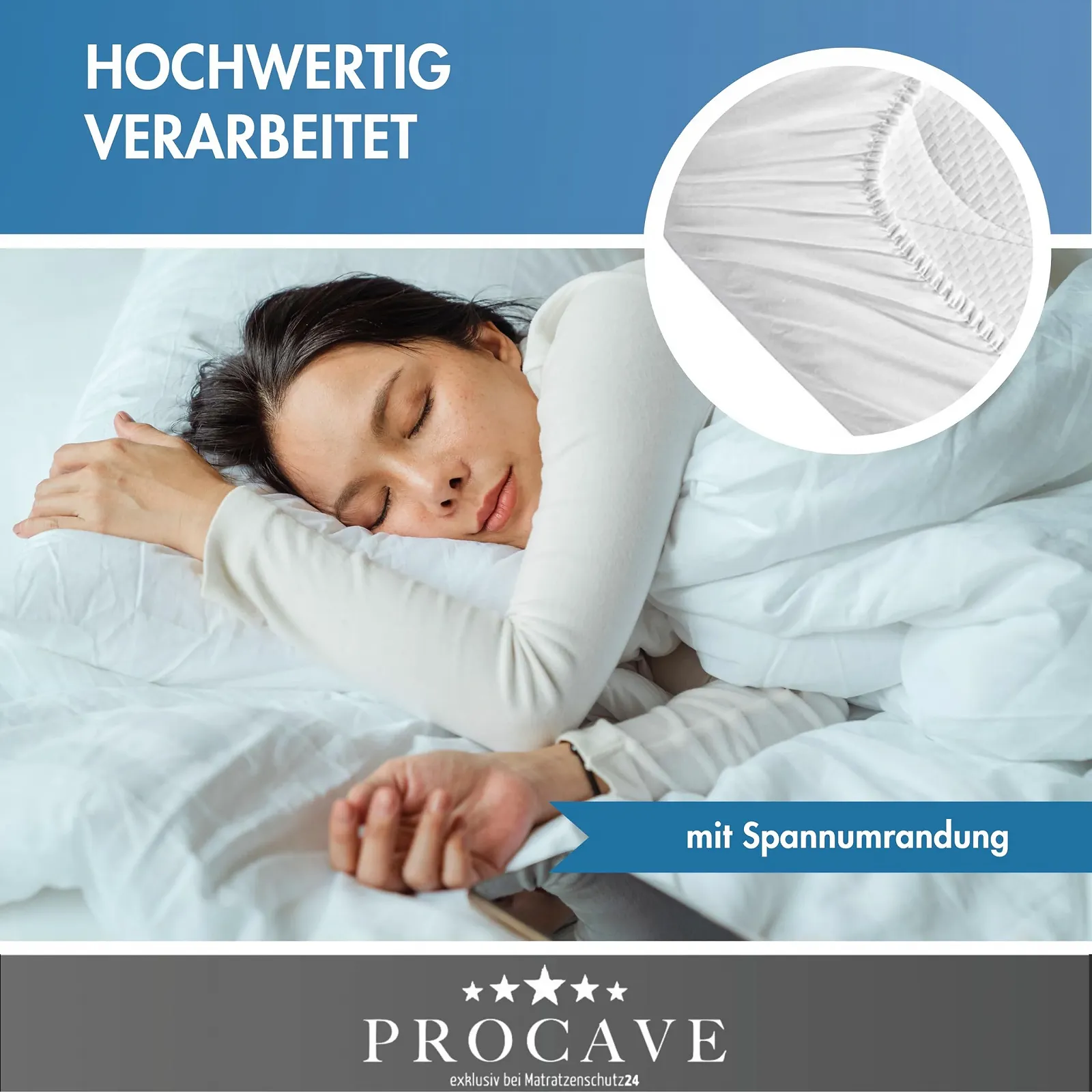 Захисний чохол на матрац PROCAVE Micro-Comfort Білий 100 x 200 см з бортиком, висота до 30 см, фото №4 Захисний чохол на матрац PROCAVE Micro-Comfort Білий 100 x 200 см з бортиком, висота до 30 см, фото №4