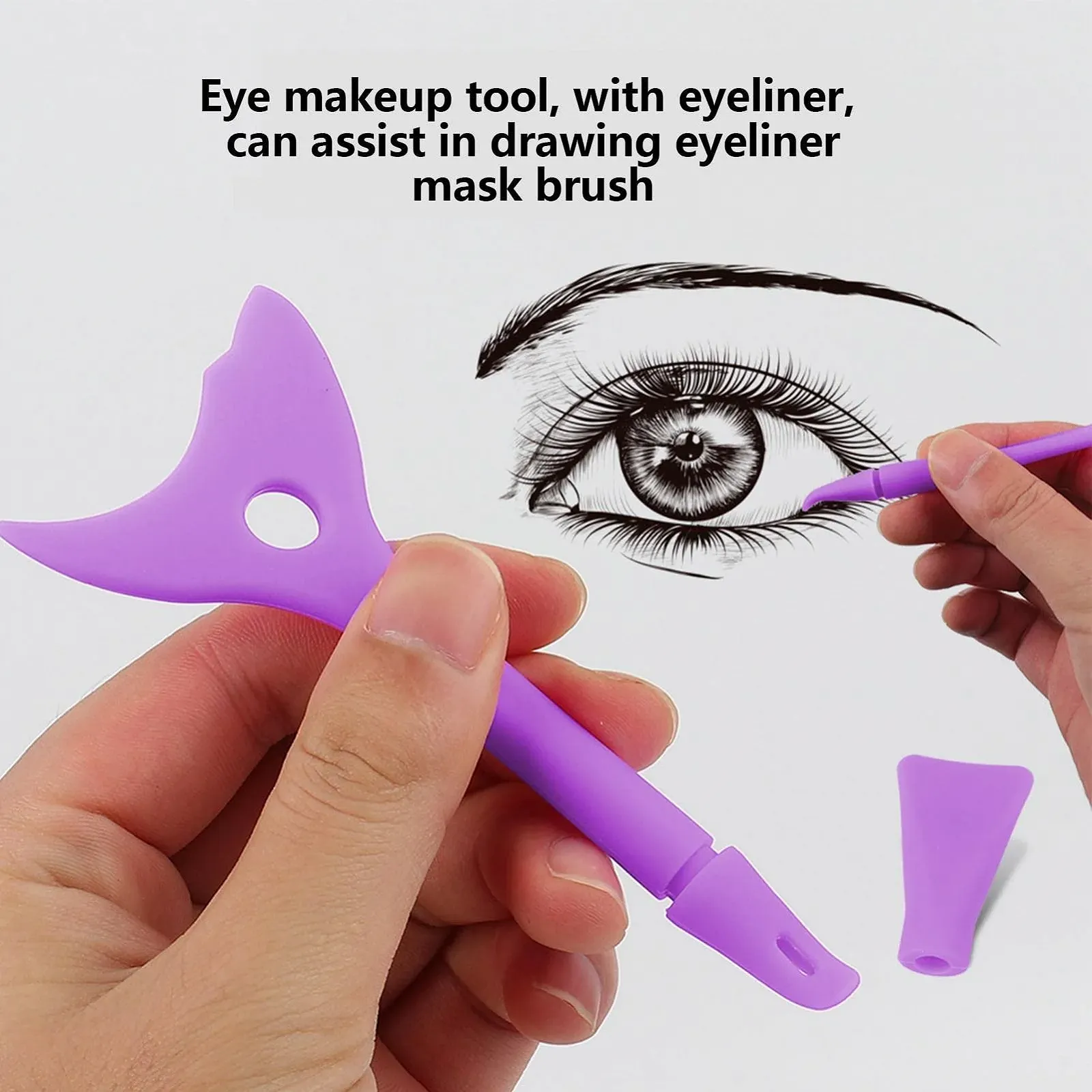 Інструмент для підводки очей силіконовий 3 в 1 аплікатор для крему для обличчя трафарети для підводки очей, фото №5 Інструмент для підводки очей силіконовий 3 в 1 аплікатор для крему для обличчя трафарети для підводки очей, фото №5