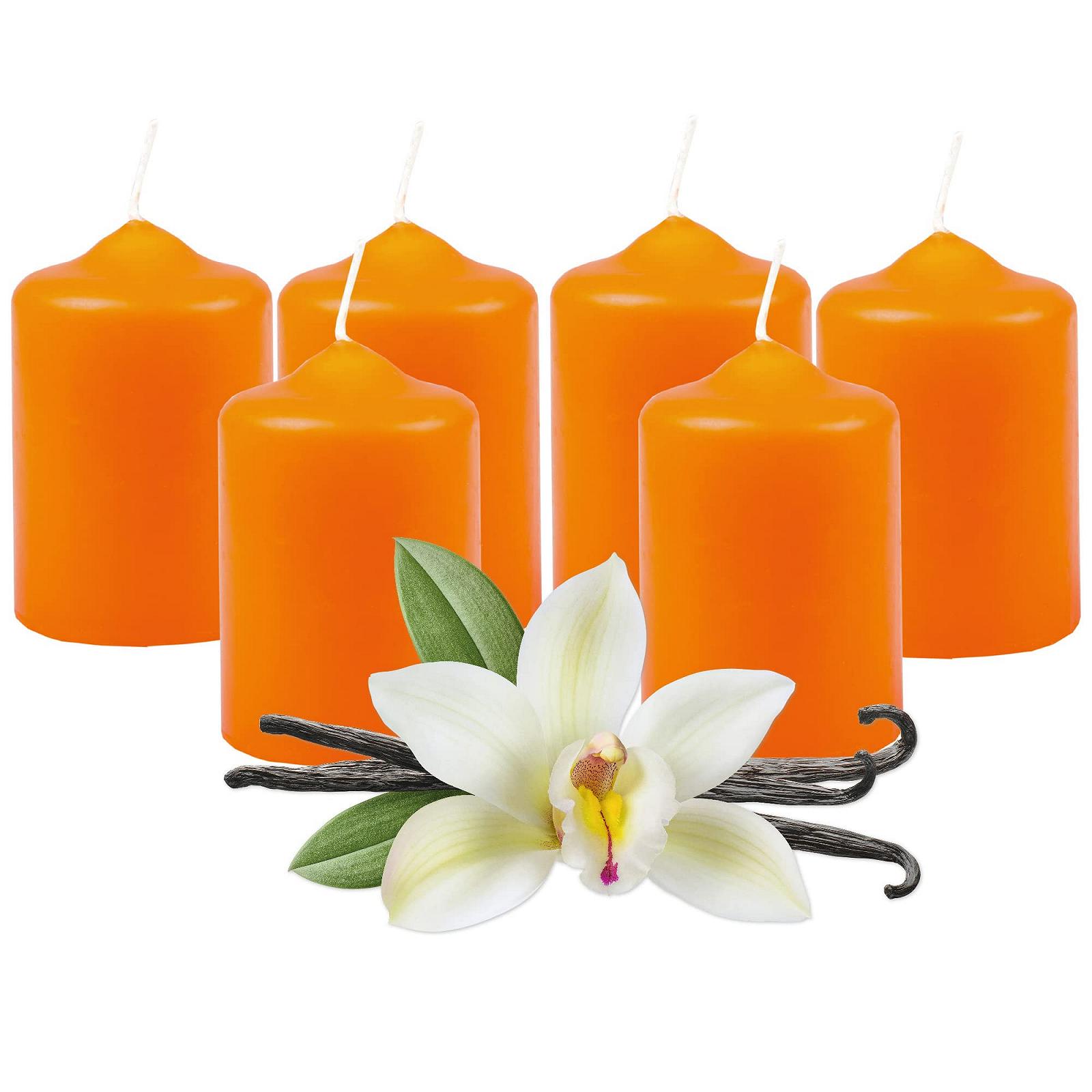 Свічки Wax Pillar Candles Оранжеві Діаметр 4 см х 6 см (упаковка 12 шт.), фото №6 Свічки Wax Pillar Candles Оранжеві Діаметр 4 см х 6 см (упаковка 12 шт.), фото №6