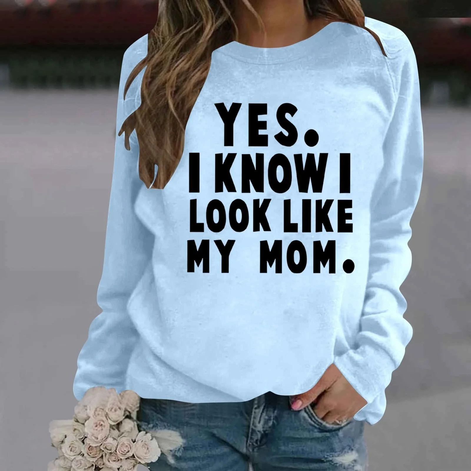 Свитшот Qzeanxy Женский Спортивный Пуловер Без Капюшона Элегантный Basic Лонгслив Классический Круглый Вырез Осень Зима, фото №2